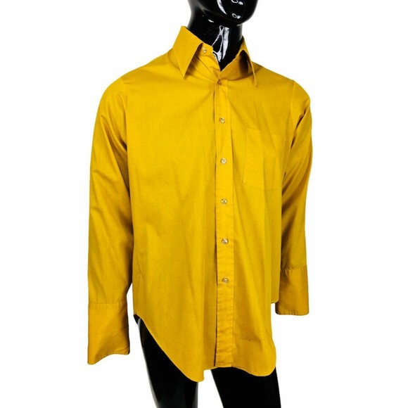 Vintage 60s Kent Collection Arrow Deston Perma Gold Button-Down Shirt Size Large - Picture 4 of 9